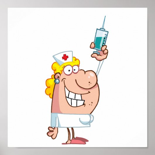 Funny Nurse-with-spuit shot Poster (Voorkant)
