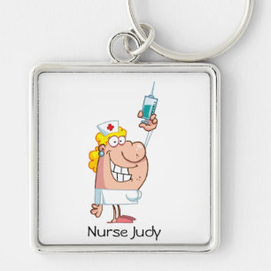 Funny Nurse-with-spuit shot Sleutelhanger