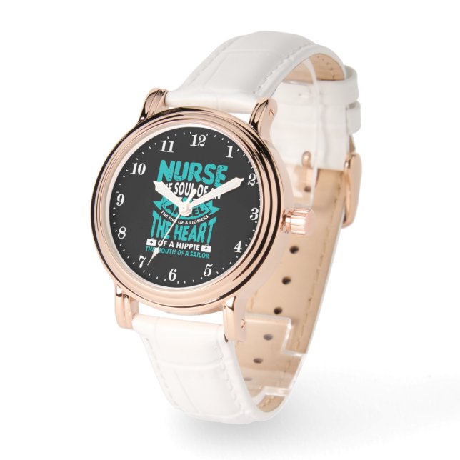 Funny Nurse word art Horloge (Hoek)