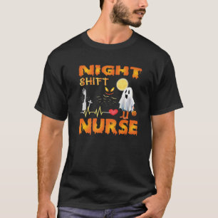 Funny Nurses Night Shift Zurse Skeleton Halloween T-shirt