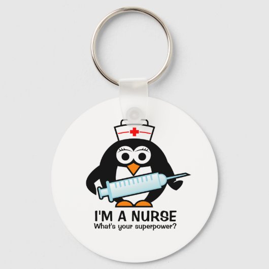 Funny nursing keychains with cute penguin nurse sleutelhanger (Voorkant)
