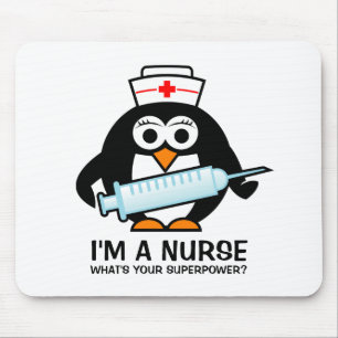 Funny nursing mousepad met schattige pinguïnverpl muismat