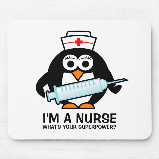 Funny nursing mousepad met schattige pinguïnverple muismat (Voorkant)