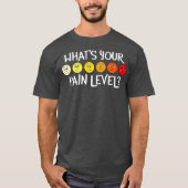 Funny Nursing Pain Scale Chart Whyesh uw pijn T-shirt (Voorkant)