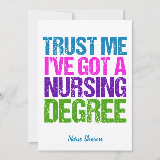 Funny Nursing School Afstuderen Personalized Nurse Kaart (Voorkant)