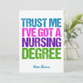 Funny Nursing School Afstuderen Personalized Nurse Kaart (Staand voorkant)