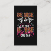 Funny Nursing School Humor Leopard Print Nurse Visitekaartje (Voorkant)