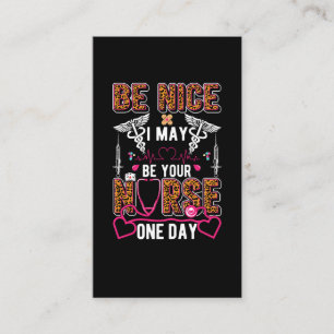 Funny Nursing School Humor Leopard Print Nurse Visitekaartje