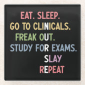 Funny Nursing School student Future Nurse Gifts Glazen Onderzetter (Voorkant)