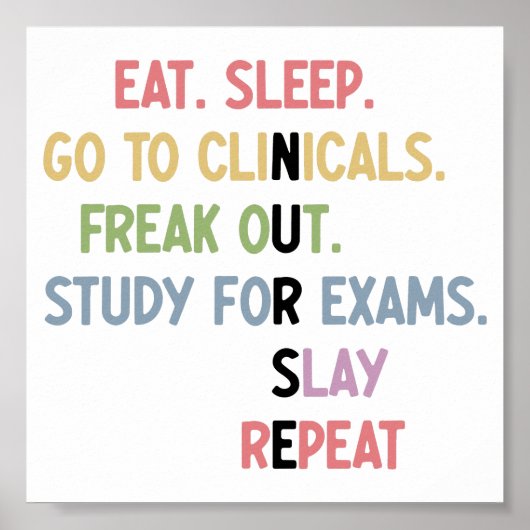 Funny Nursing School student Future Nurse Gifts Poster (Voorkant)