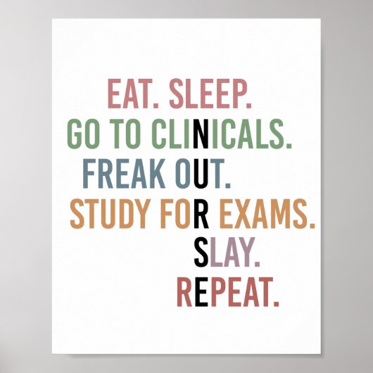 Funny Nursing School student Future Nurse Gifts Poster (Voorkant)