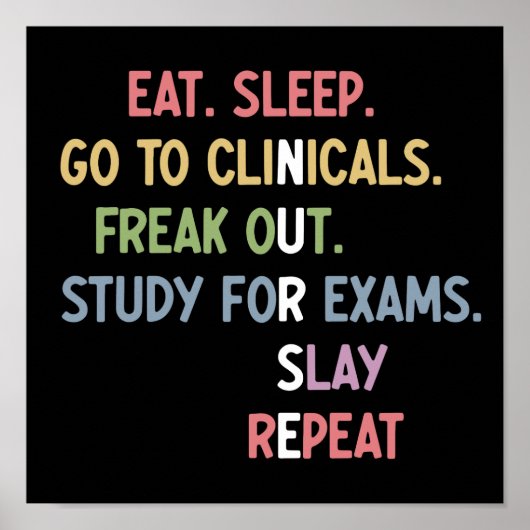 Funny Nursing School student Future Nurse Gifts Poster (Voorkant)