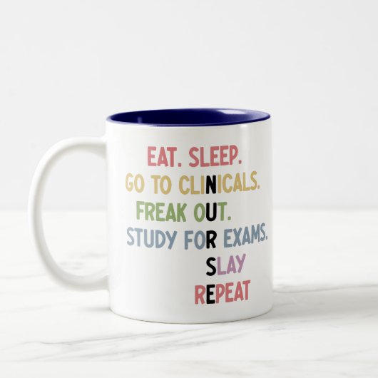 Funny Nursing School student Future Nurse Gifts Tweekleurige Koffiemok (Links)