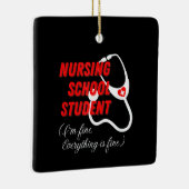 Funny Nursing School Student Gift RN Stethoscope Keramisch Ornament (Rechts)
