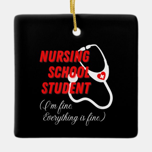 Funny Nursing School Student Gift RN Stethoscope Keramisch Ornament (Voorkant)