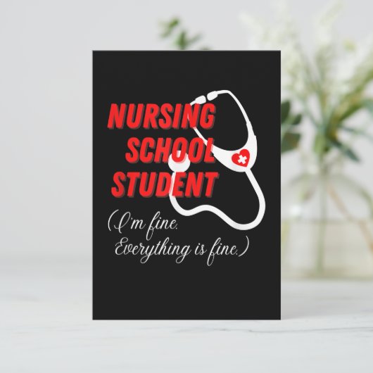 Funny Nursing School Student Gift RN Stethoscope RSVP Kaartje (Staand voorkant)