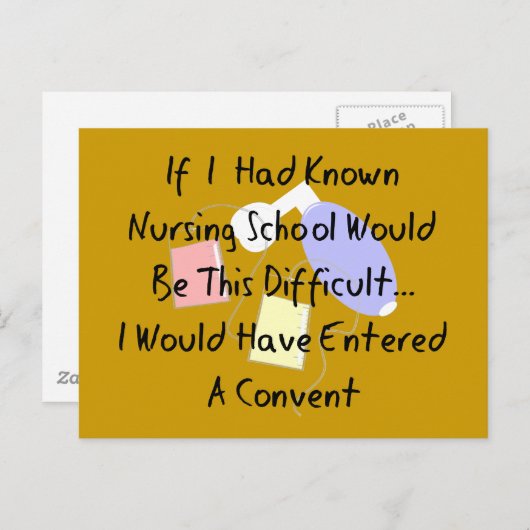 Funny Nursing Student "Entertainment a Convent" ca Briefkaart (Voorkant / Achterkant)