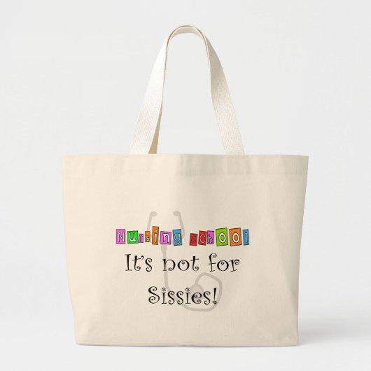 Funny Nursing Student Gifts Grote Tote Bag (Voorkant)