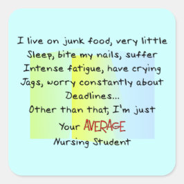 Funny Nursing Student Gifts Vierkante Sticker