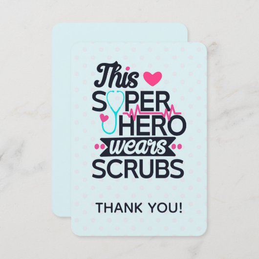 Funny Nursing Superheld Gezegde Dank u Kaart (Voorkant / Achterkant)