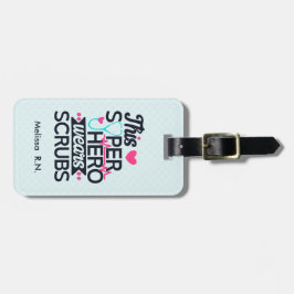 Funny Nursing Superheld Gezegde Typografie Bagagelabel