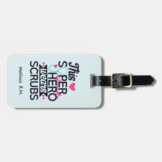 Funny Nursing Superheld Gezegde Typografie Bagagelabel (Voorkant horizontaal)