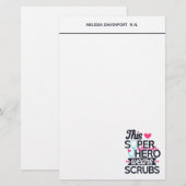 Funny Nursing Superheld Gezegde Typografie Briefpapier (Voorkant / Achterkant)