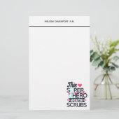 Funny Nursing Superheld Gezegde Typografie Briefpapier (Staand voorkant)