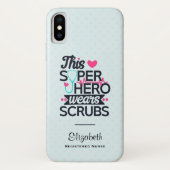 Funny Nursing Superheld Gezegde Typografie Case-Mate iPhone Case (Achterkant)