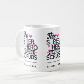 Funny Nursing Superheld Gezegde Typografie Koffiemok (Voorkant links)