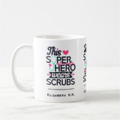 Funny Nursing Superheld Gezegde Typografie Koffiemok (Links)
