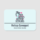 Funny Nursing Superheld Gezegde Typografie Naamplaatje (Voorkant)