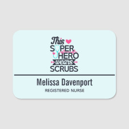 Funny Nursing Superheld Gezegde Typografie Naamplaatje