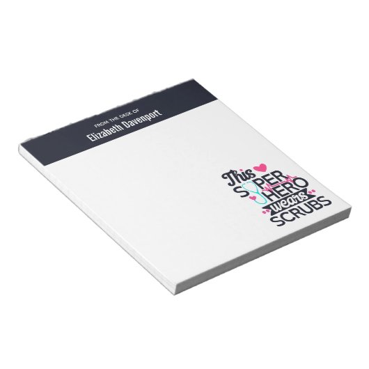 Funny Nursing Superheld Gezegde Typografie Notitieblok (Schuin)