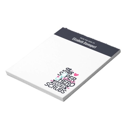 Funny Nursing Superheld Gezegde Typografie Notitieblok (Linkerzijde)