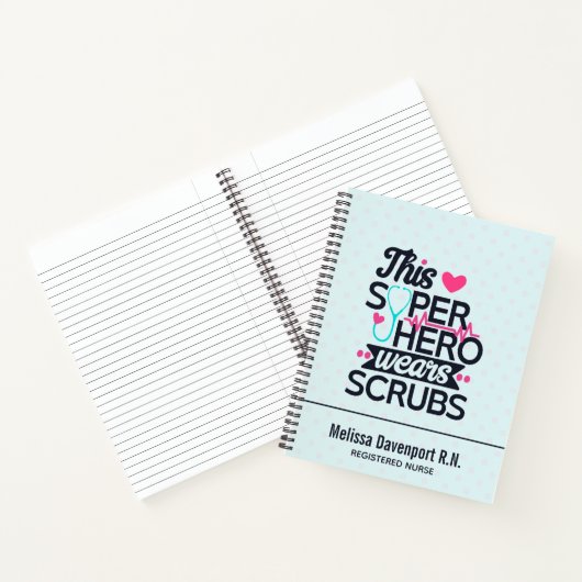Funny Nursing Superheld Gezegde Typografie Notitieboek (Binnen)