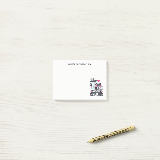 Funny Nursing Superheld Gezegde Typografie Post-it® Notes (Op bureau)