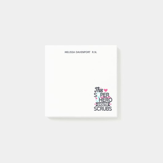 Funny Nursing Superheld Gezegde Typografie Post-it® Notes (Voorkant)