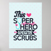 Funny Nursing Superheld Gezegde Typografie Poster (Voorkant)