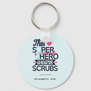 Funny Nursing Superheld Gezegde Typografie Sleutelhanger