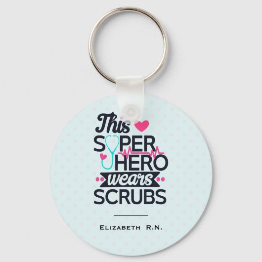Funny Nursing Superheld Gezegde Typografie Sleutelhanger (Voorkant)