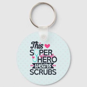 Funny Nursing Superheld Gezegde Typografie Sleutelhanger