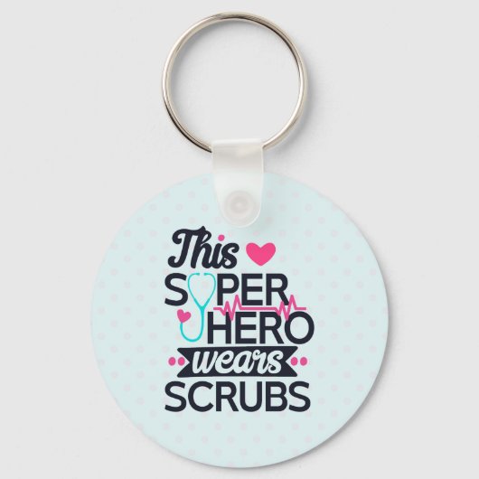 Funny Nursing Superheld Gezegde Typografie Sleutelhanger (Voorkant)