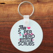 Funny Nursing Superheld Gezegde Typografie Sleutelhanger (Voorkant)