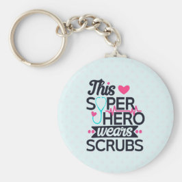 Funny Nursing Superheld Gezegde Typografie Sleutelhanger