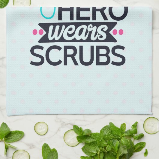 Funny Nursing Superheld Gezegde Typografie Theedoek (Gevouwen)