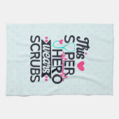 Funny Nursing Superheld Gezegde Typografie Theedoek (Horizontaal)