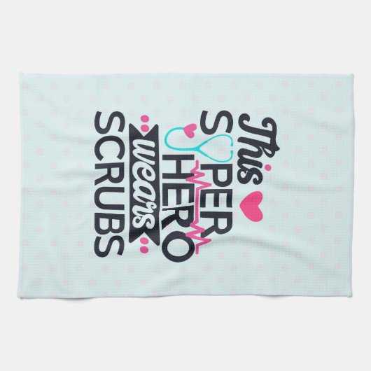 Funny Nursing Superheld Gezegde Typografie Theedoek (Horizontaal)