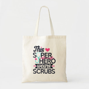 Funny Nursing Superheld Gezegde Typografie Tote Bag