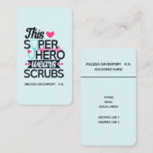 Funny Nursing Superheld Gezegde Typografie Visitekaartje (Voorkant / Achterkant)